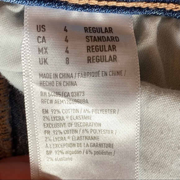 American Eagle Jeans Hi Rise Jegging Women's Size 4 Reg Distressed Super Stretch - Picture 4 of 8